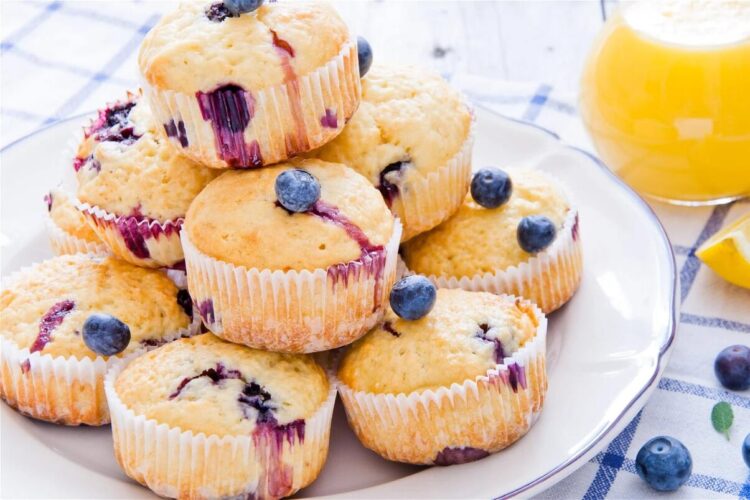 Muffins de limão e mirtilo