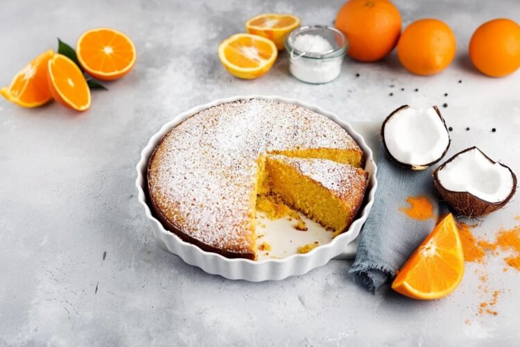 Bolo de laranja e coco