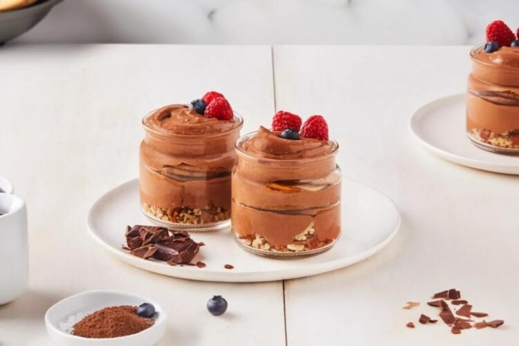 Mousse de chocolate com nozes