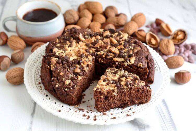 Bolo de chocolate com frutos secos