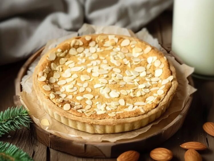 Tarte de leite com amêndoas