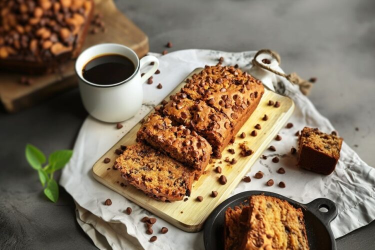 Bolo de banana com pepitas de chocolate